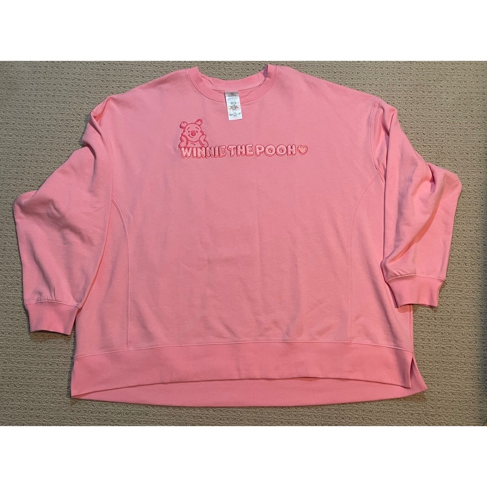 Disney Winnie the Pooh Pink Sweatshirt 2X Puff Print You Say Honey I Say‎ Hunny